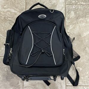 CalPak Bleacher Black 18-inch Rolling‎ Backpack